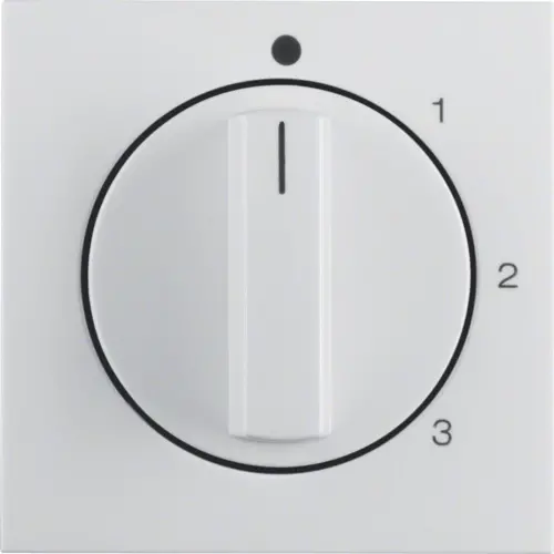 Berker 1096898900 draaiknop driestandenschakelaar 0-stand 1-2-3 S1/B3/B7 wit glans