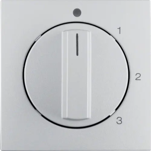 Berker 1096140400 draaiknop driestandenschakelaar 0-stand 1-2-3 S1/B3/B7 aluminium mat