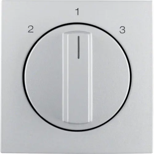 Berker 1084140400 draaiknop driestandenschakelaar 2-1-3 S1/B3/B7 aluminium mat