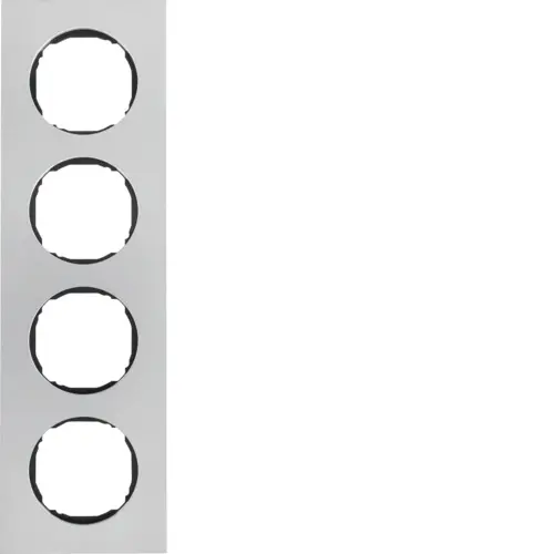 Berker 10142614 afdekraam 4-voudig vlak R8 edelstaal