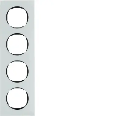 Berker 10142609 afdekraam 4-voudig vlak R8 glas wit