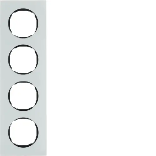 Berker 10142609 afdekraam 4-voudig vlak R8 glas wit