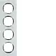 Berker 10142609 afdekraam 4-voudig vlak R8 glas wit