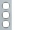 Berker 10132674 afdekraam 3-voudig vlak R8 aluminium