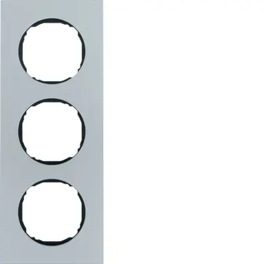 Berker 10132674 afdekraam 3-voudig vlak R8 aluminium