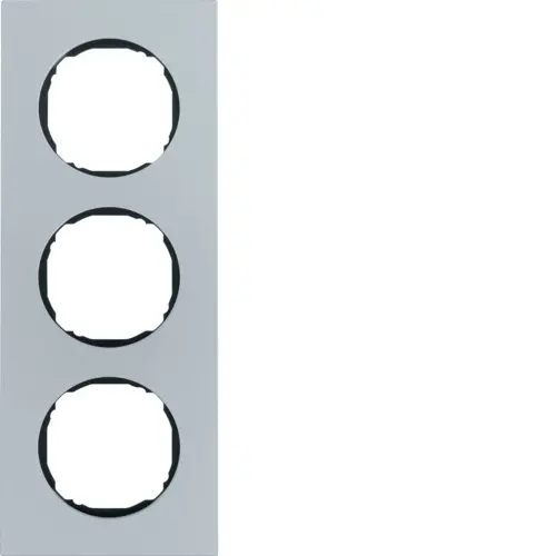 Berker 10132674 afdekraam 3-voudig vlak R8 aluminium