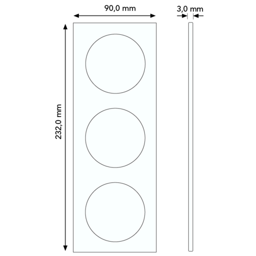 Berker 10132674 afdekraam 3-voudig vlak R8 aluminium