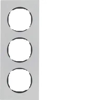 Berker 10132614 afdekraam 3-voudig vlak R8 edelstaal