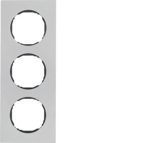 Berker 10132614 afdekraam 3-voudig vlak R8 edelstaal