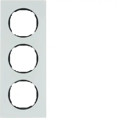 Berker 10132609 afdekraam 3-voudig vlak R8 glas wit