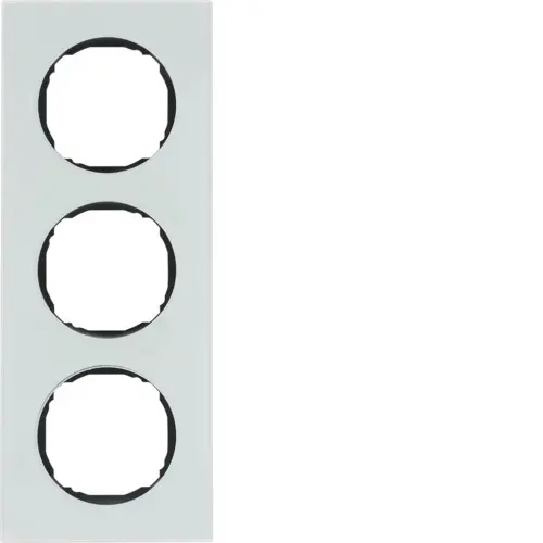 Berker 10132609 afdekraam 3-voudig vlak R8 glas wit