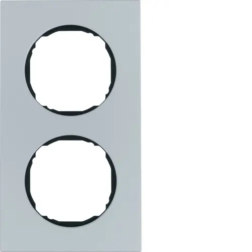 Berker 10122674 afdekraam 2-voudig vlak R8 aluminium