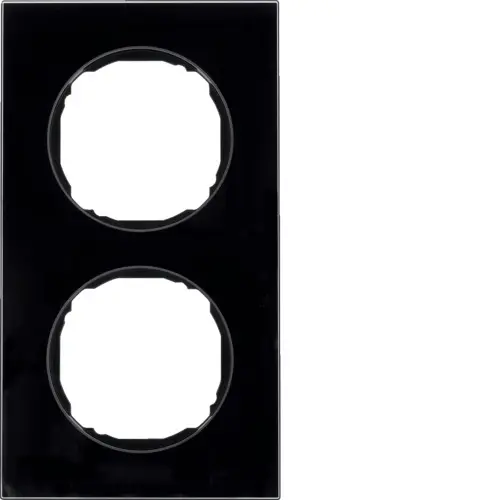 Berker 10122616 afdekraam 2-voudig vlak R8 glas zwart