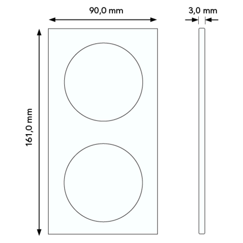 Berker 10122616 afdekraam 2-voudig vlak R8 glas zwart
