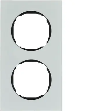 Berker 10122609 afdekraam 2-voudig vlak R8 glas wit