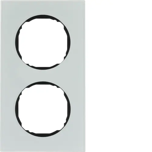 Berker 10122609 afdekraam 2-voudig vlak R8 glas wit