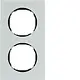 Berker 10122609 afdekraam 2-voudig vlak R8 glas wit
