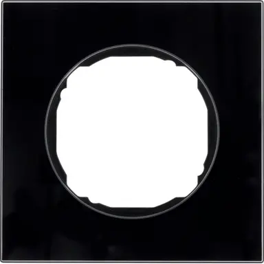 Berker 10112616 afdekraam 1-voudig vlak R8 glas zwart