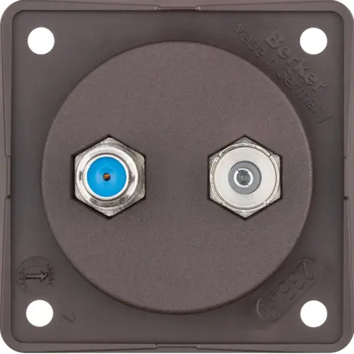 Berker 945602501 Integro Flow antennewandcontactdoos radio/SAT bruin