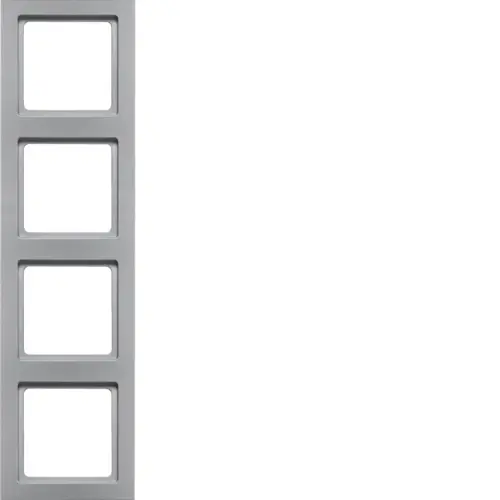 Berker 10146094 afdekraam 4-voudig Q3 aluminium