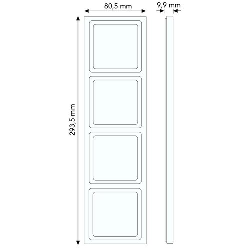 Berker 10146094 afdekraam 4-voudig Q3 aluminium