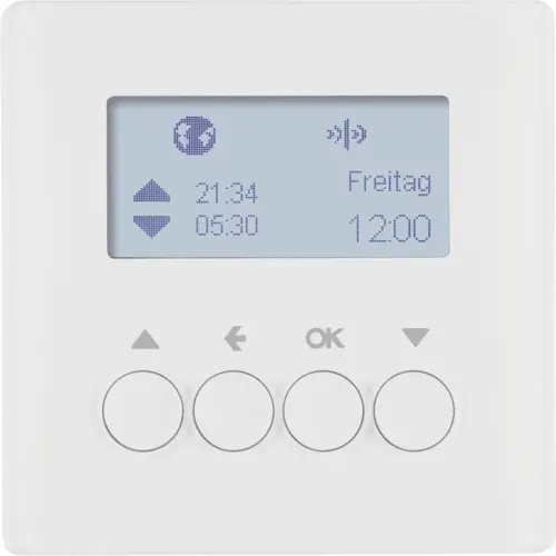 Berker 85745129 KNX-RF schakelklok-opzetmod. jal.bed. berker Q.1/Q.3/Q.7, polarwit