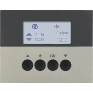 Berker 85745173 KNX-RF schakelklok opzetstuk jaloezie bediening K5 edelstaal