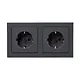 Berker 47206096 wandcontactdoos 2-voudig randaarde compleet voorbedraad voor duo-inbouwdoos Q3 antraciet