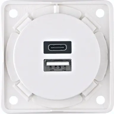 Berker 926202509 Integro Flow USB-oplaadcontactdoos 3A USB-A en USB-C wit mat