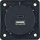 Berker 926202505 Integro Flow USB-oplaadcontactdoos 3A USB-A en USB-C antraciet mat
