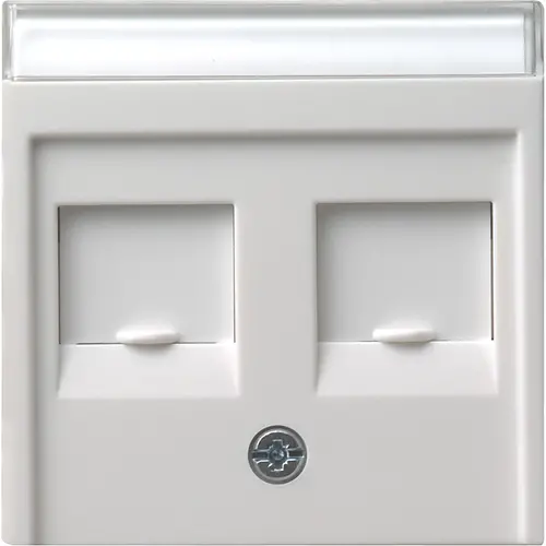 Gira 066303 centraalplaat modular jack 2-voudig Systeem 55 wit glans