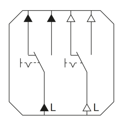 Gira 2861600 drukvlakschakelaar rechtstaand wissel-wisselschakelaar Systeem 55 edelstaal oud model