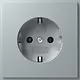 Gira 418865 wandcontactdoos randaarde TX44 aluminium