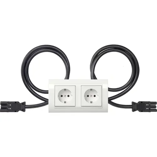 Gira 4931023 wandcontactdoos RA 2-voudig compleet wandgoot Type 10 stekerbaar Standaard 55 breed wit glans
