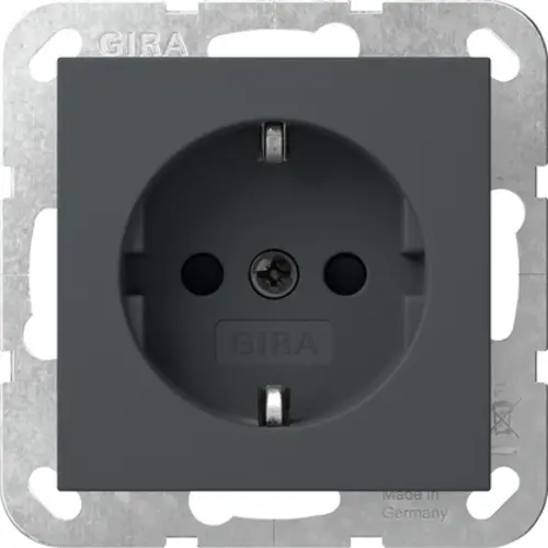 Gira 418328 wandcontactdoos met schroefklemmen Systeem 55 antraciet mat