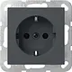 Gira 418328 wandcontactdoos met schroefklemmen Systeem 55 antraciet mat