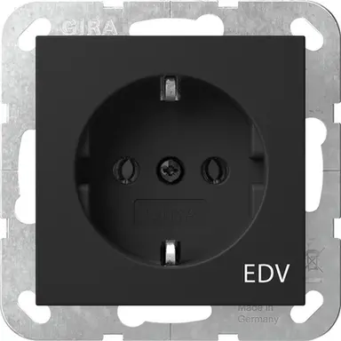 Gira 4458005 wandcontactdoos randaarde EDV Systeem 55 zwart mat
