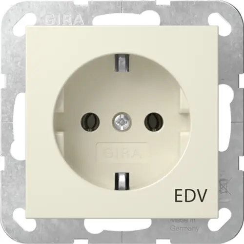 Gira 445801 wandcontactdoos randaarde EDV Systeem 55 creme glans