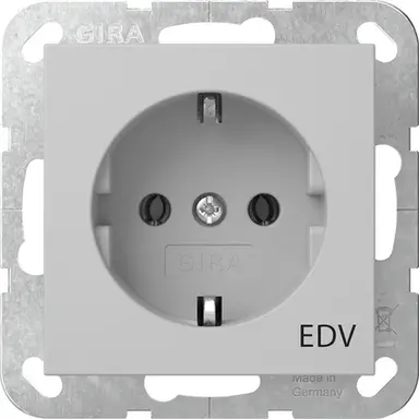 Gira 4458015 wandcontactdoos randaarde EDV Systeem 55 grijs mat