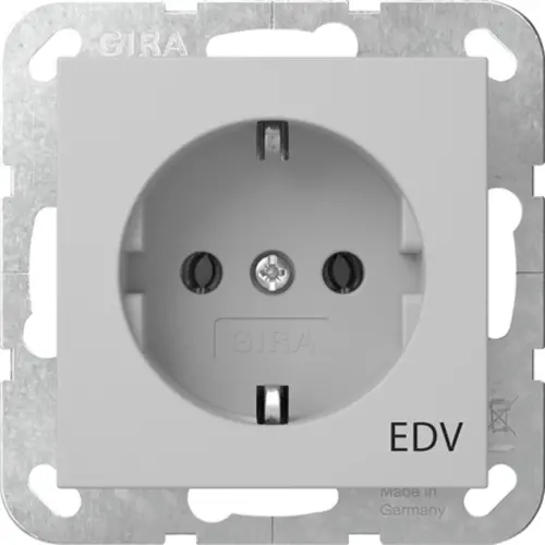 Gira 4458015 wandcontactdoos randaarde EDV Systeem 55 grijs mat