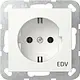 Gira 445827 wandcontactdoos randaarde EDV Systeem 55 wit mat