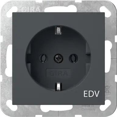 Gira 445828 wandcontactdoos randaarde EDV Systeem 55 antraciet mat