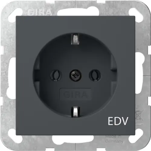 Gira 445828 wandcontactdoos randaarde EDV Systeem 55 antraciet mat