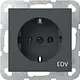 Gira 445828 wandcontactdoos randaarde EDV Systeem 55 antraciet mat