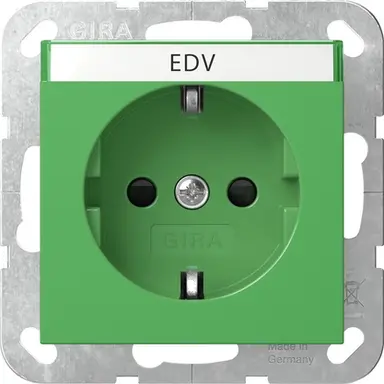 Gira 4462107 wandcontactdoos randaarde EDV Systeem 55 groen glans