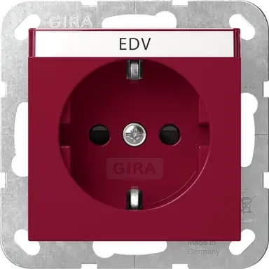 Gira 4462108 wandcontactdoos randaarde EDV Systeem 55 rood glans