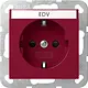 Gira 4462108 wandcontactdoos randaarde EDV Systeem 55 rood glans