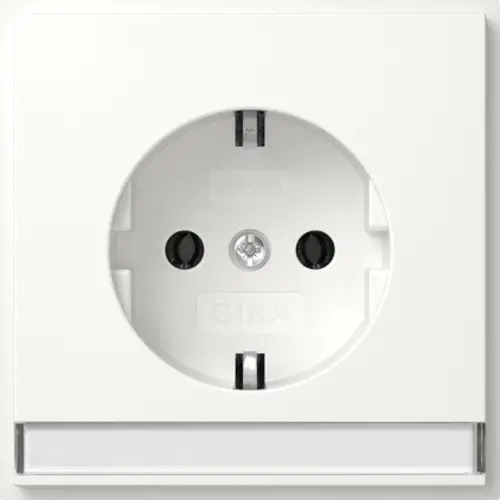 Gira 446266 wandcontactdoos randaarde met verhoogde aanraakbeveiliging en tekstkader TX44 wit