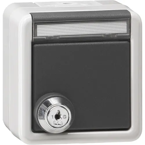 Gira 456930 wandcontactdoos randaarde slot klapdeksel tekstkader opbouw compleet IP44