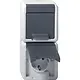 Gira 478030 wandcontactdoos 2-voudig randaarde verticaal klapdeksel opbouw compleet IP44